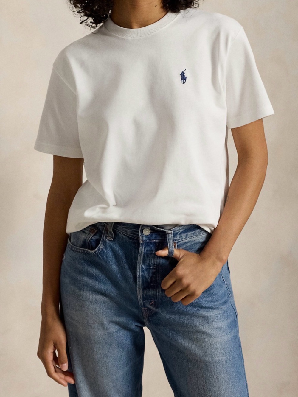 Polo Ralph Lauren Pony Logo Crewneck T-Shirt White Women’s Medium 100% Cotton S